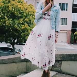 Chicwish Floral Embroidered Maxi Dress